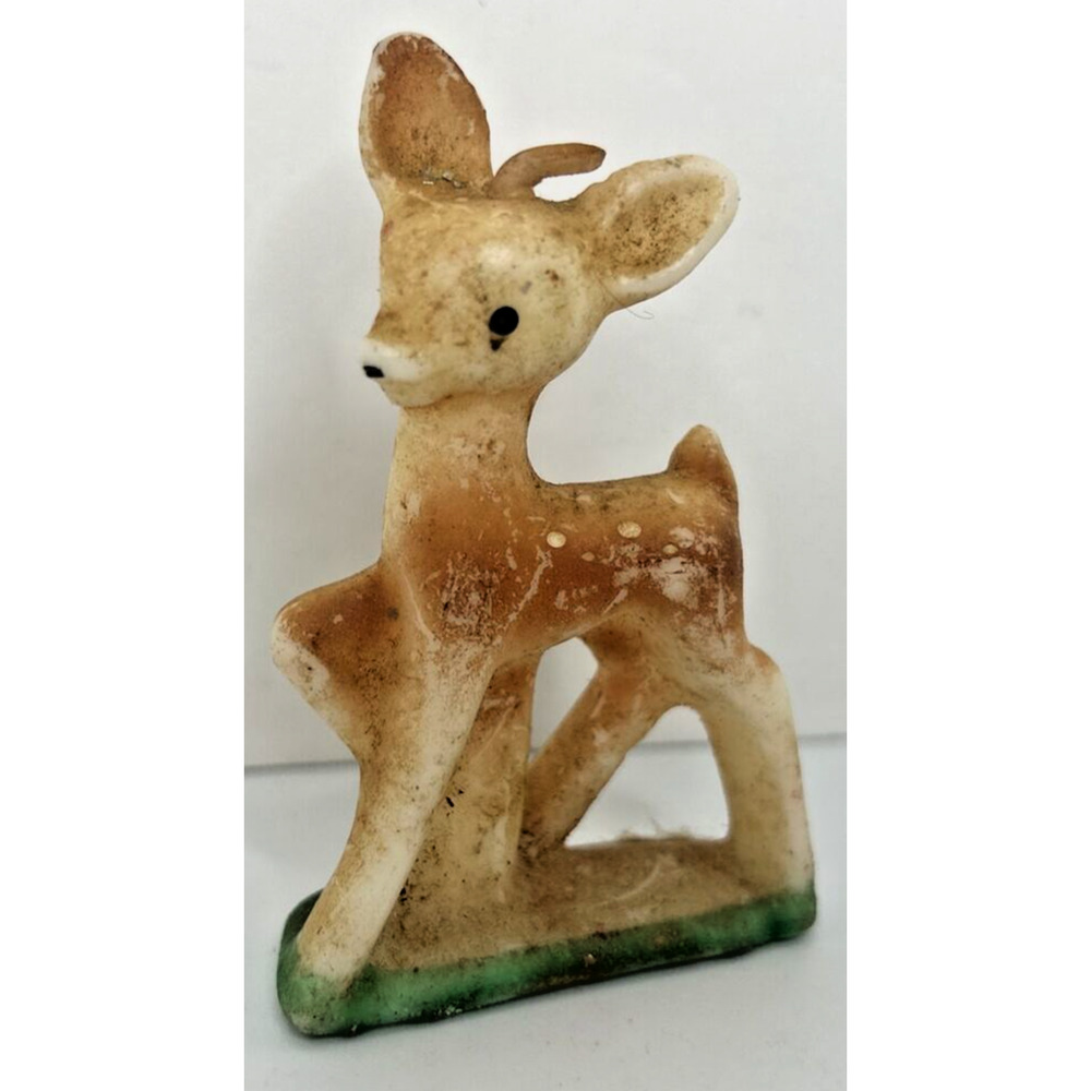 Vintage Gurley Baby Deer Winter Candle 3" SKU H241